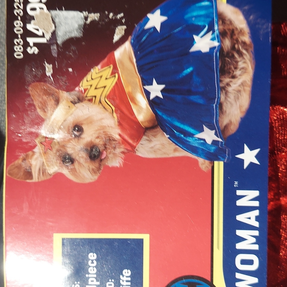 2 pc Halloween Pet Costume Wonder Woman SZ Large